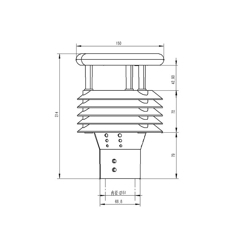 5-in-1 Weather Sensor product size diagram