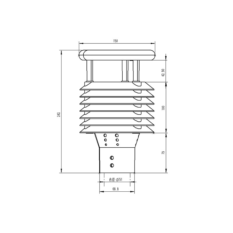 Multiparameter Weather Sensor product size diagram