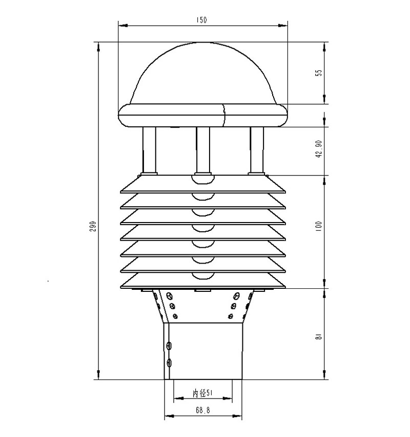 All-in-One Weather Sensors product size diagram
