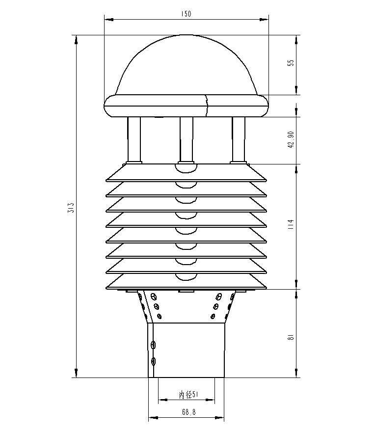 sensors for climatic parameters product size diagram