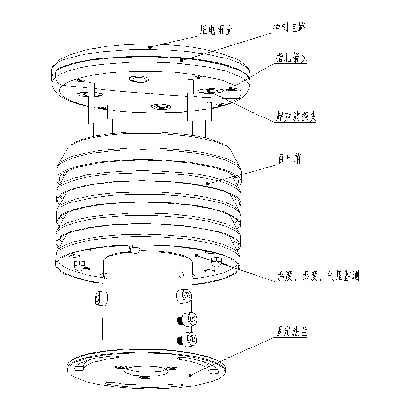 6 in 1 Weather Sensor product structure diagram