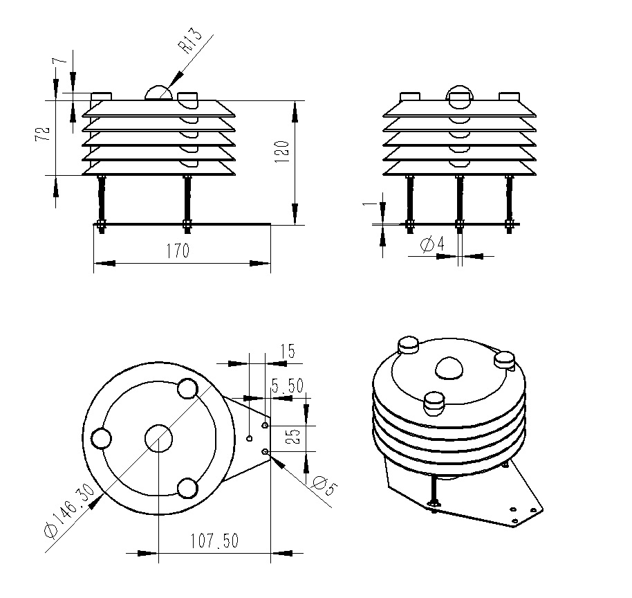Light sensor product size diagram
