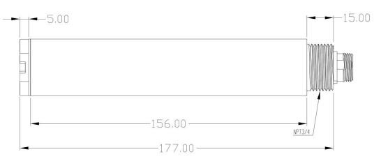 Suspended Solids Sensor Size Diagram