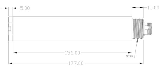 Water transparent sensor size diagram