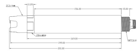 Water temperature sensor size diagram