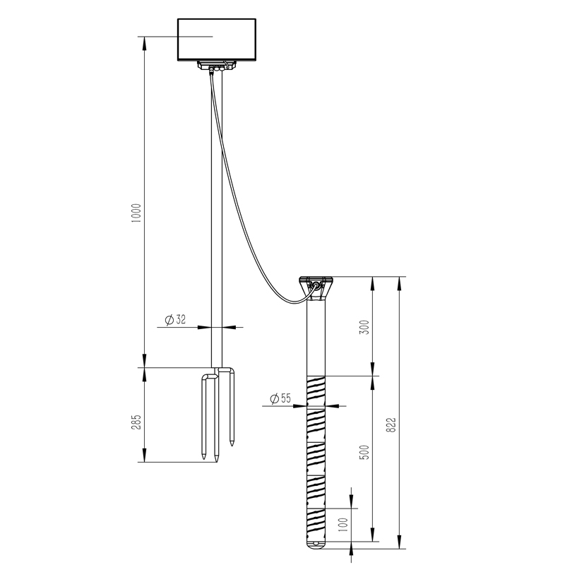 Moisture Monitoring System Size Diagram