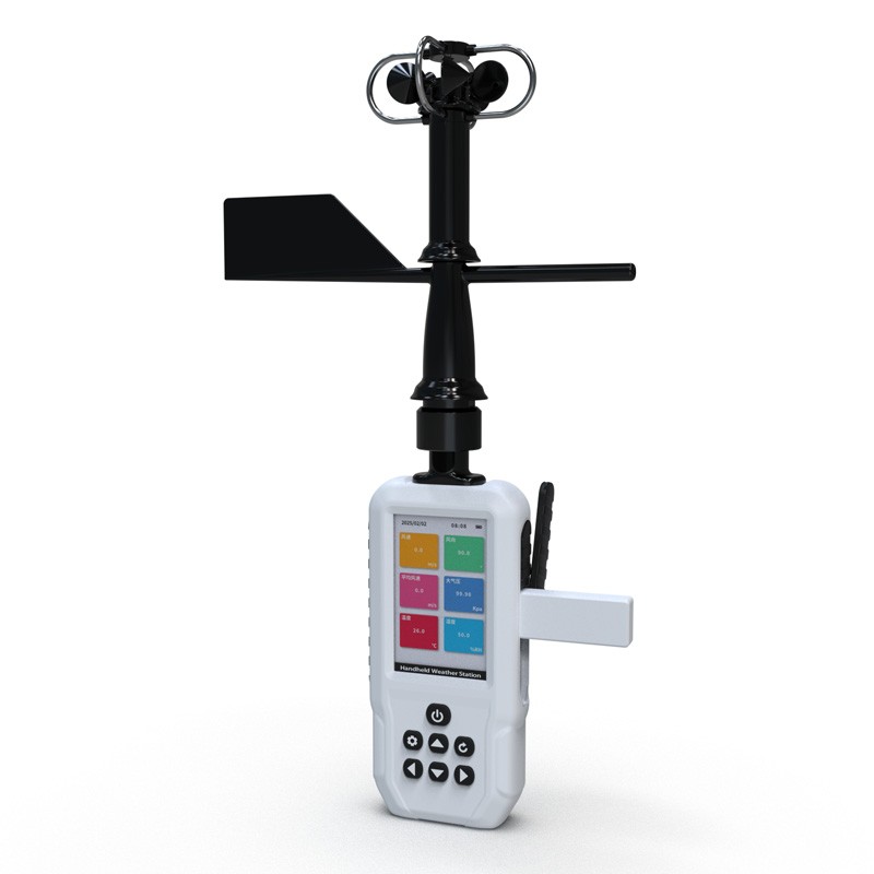 The 4G-enabled high-precision handheld 8-element weather station integrates multiple sensors for portable meteorological observation